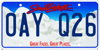 SD license plate 0AYQ26