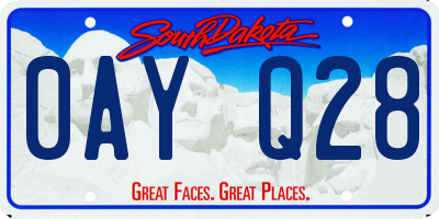SD license plate 0AYQ28