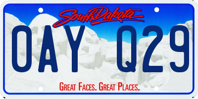 SD license plate 0AYQ29