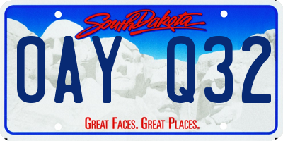 SD license plate 0AYQ32