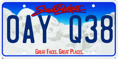 SD license plate 0AYQ38