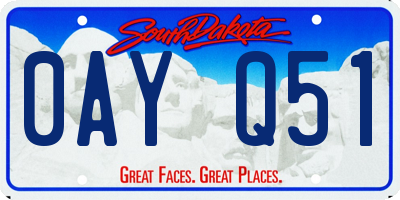 SD license plate 0AYQ51