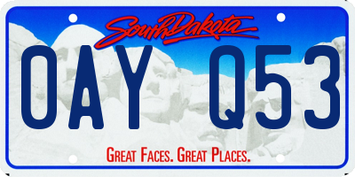 SD license plate 0AYQ53