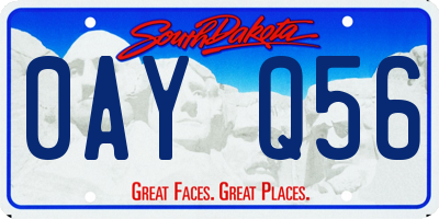 SD license plate 0AYQ56