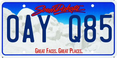 SD license plate 0AYQ85