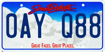 SD license plate 0AYQ88