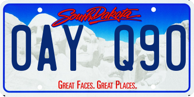 SD license plate 0AYQ90