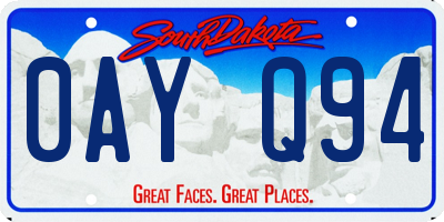 SD license plate 0AYQ94