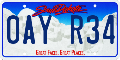 SD license plate 0AYR34