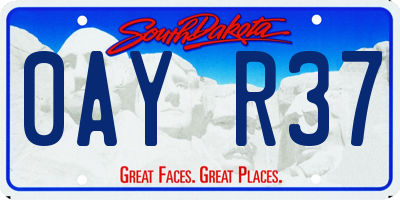 SD license plate 0AYR37