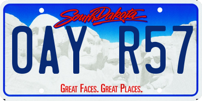 SD license plate 0AYR57