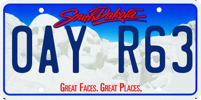 SD license plate 0AYR63