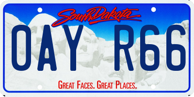 SD license plate 0AYR66