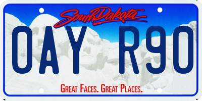 SD license plate 0AYR90