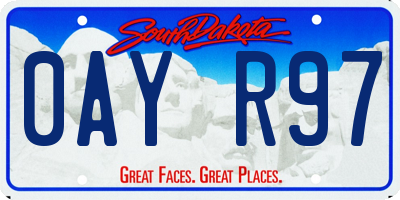 SD license plate 0AYR97