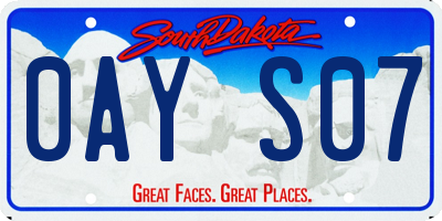 SD license plate 0AYS07