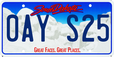 SD license plate 0AYS25