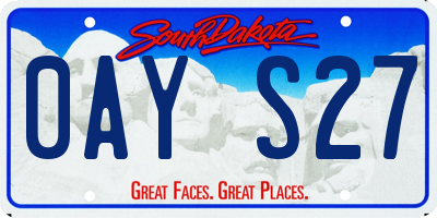 SD license plate 0AYS27