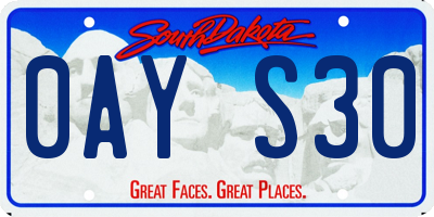 SD license plate 0AYS30