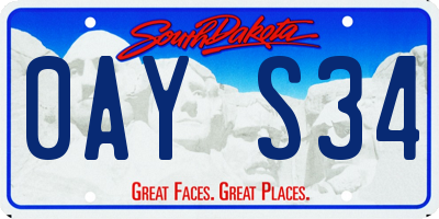 SD license plate 0AYS34