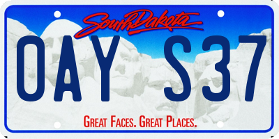 SD license plate 0AYS37