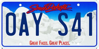 SD license plate 0AYS41