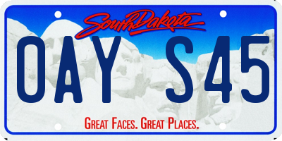 SD license plate 0AYS45