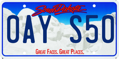 SD license plate 0AYS50