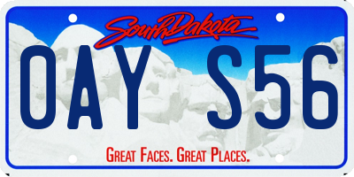 SD license plate 0AYS56