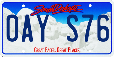 SD license plate 0AYS76