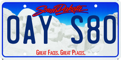 SD license plate 0AYS80