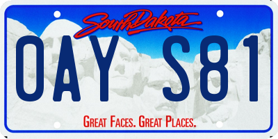 SD license plate 0AYS81