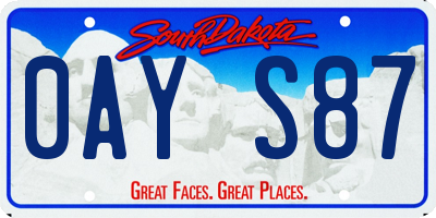 SD license plate 0AYS87