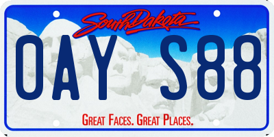 SD license plate 0AYS88