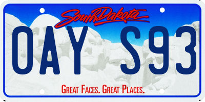 SD license plate 0AYS93