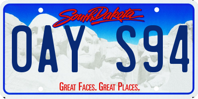 SD license plate 0AYS94