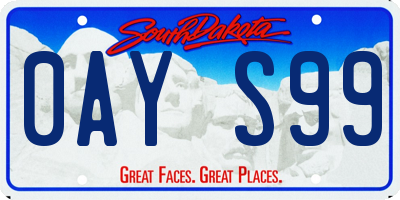 SD license plate 0AYS99