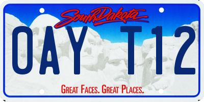 SD license plate 0AYT12