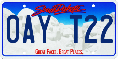 SD license plate 0AYT22