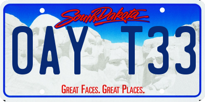 SD license plate 0AYT33