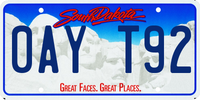 SD license plate 0AYT92