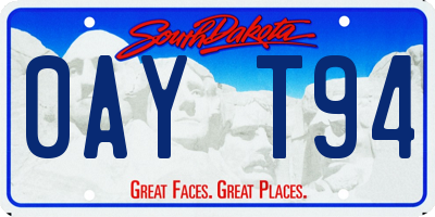 SD license plate 0AYT94