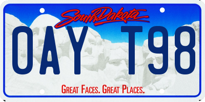 SD license plate 0AYT98