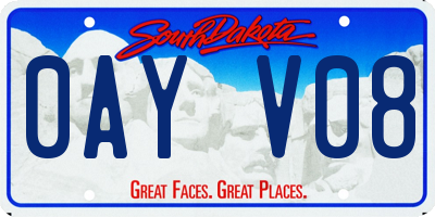 SD license plate 0AYV08