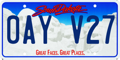 SD license plate 0AYV27