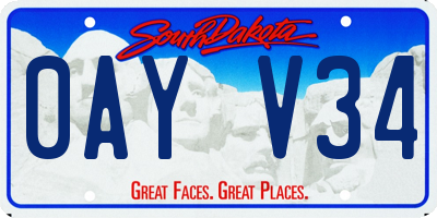 SD license plate 0AYV34