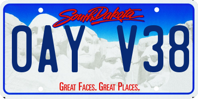 SD license plate 0AYV38