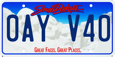 SD license plate 0AYV40