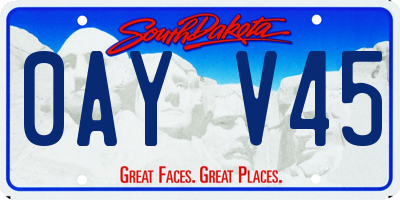SD license plate 0AYV45