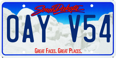 SD license plate 0AYV54